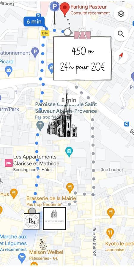 Le Beffroi De Gaston Climatise Lägenhet Aix-en-Provence Exteriör bild